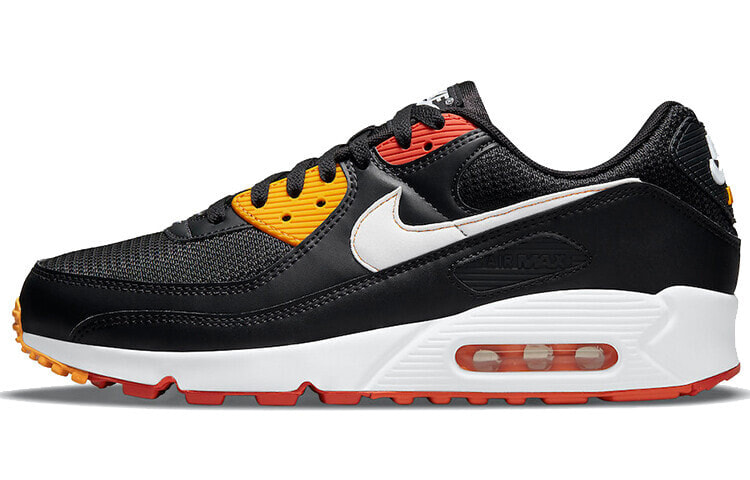 Nike Air Max 90 减震防滑 低帮 跑步鞋 男款 黑黄橙 / Кроссовки Nike Air Max DJ9250-001