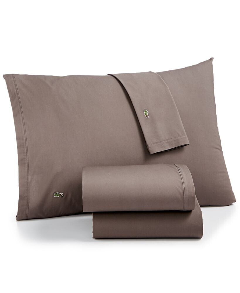 Lacoste Home solid Cotton Percale Sheet Set, Queen