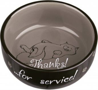 Trixie CERAMIC BOWLS FOR CAT Thanks for Service, 0.3 l / o 11 cm