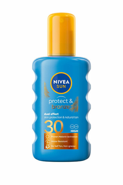 Nivea Sun Protect & Bronze Spray SPF30 Водостойкий солнцезащитный спрей, активирующий естественный загар 200 мл