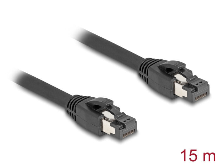 Delock RJ45 Netzwerkkabel Cat.8.1 S/FTP 15 m bis 40 Gbps schwarz - Network - CAT 8