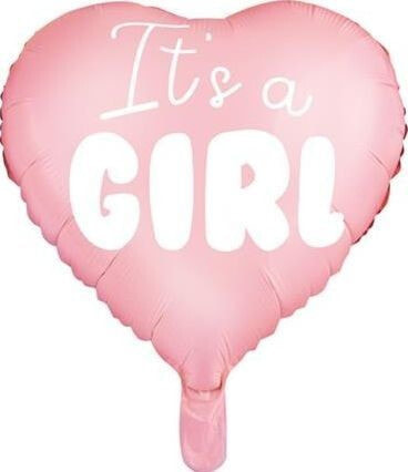Party Deco Balon foliowy Serce - It's a girl, jasny różowy, 45cm uniwersalny