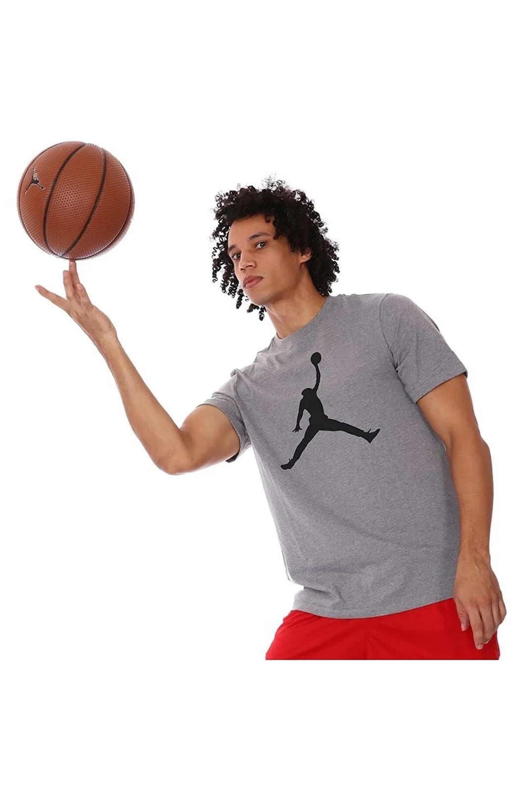 Jordan Jumpman Nba Crew Erkek Gri Basketbol Tişört Da6796-091