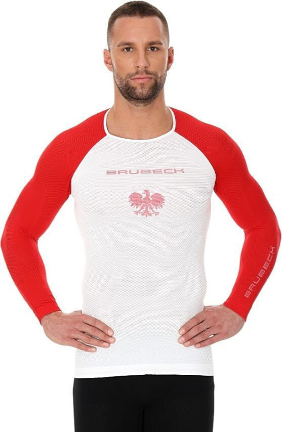 Мужская спортивная футболка Brubeck Koszulka męska 3D Husar PRO z długim rękawem biało-czerwona r. S (LS13190)
