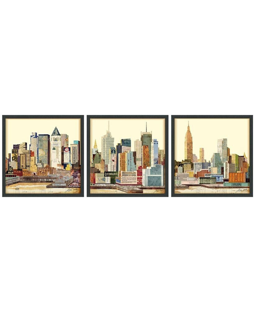 Empire Art Direct new York Skyline ABC Dimensional Collage Framed Graphic Art Under Glass Wall Art, 25