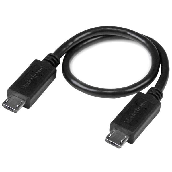 StarTech.com UUUSBOTG8IN USB кабель 0,203 m Micro-USB B Черный