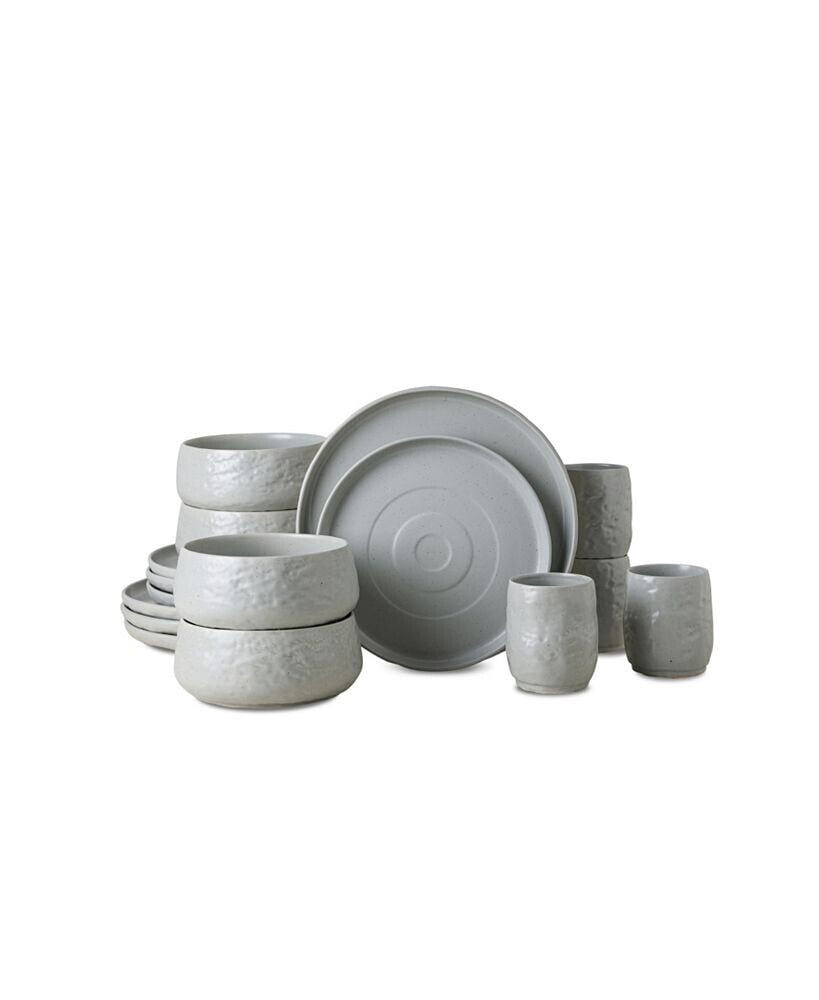 Stone by Mercer Project shosai Stoneware 16 Pieces Dinnerware Set, Service for 4