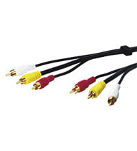 Wentronic Composite Audio/Video Connector Cable - 3x RCA with RG59 Video Cable - 1.5 m - 3 x RCA - Male - 3 x RCA - Male - 1.5 m - Black