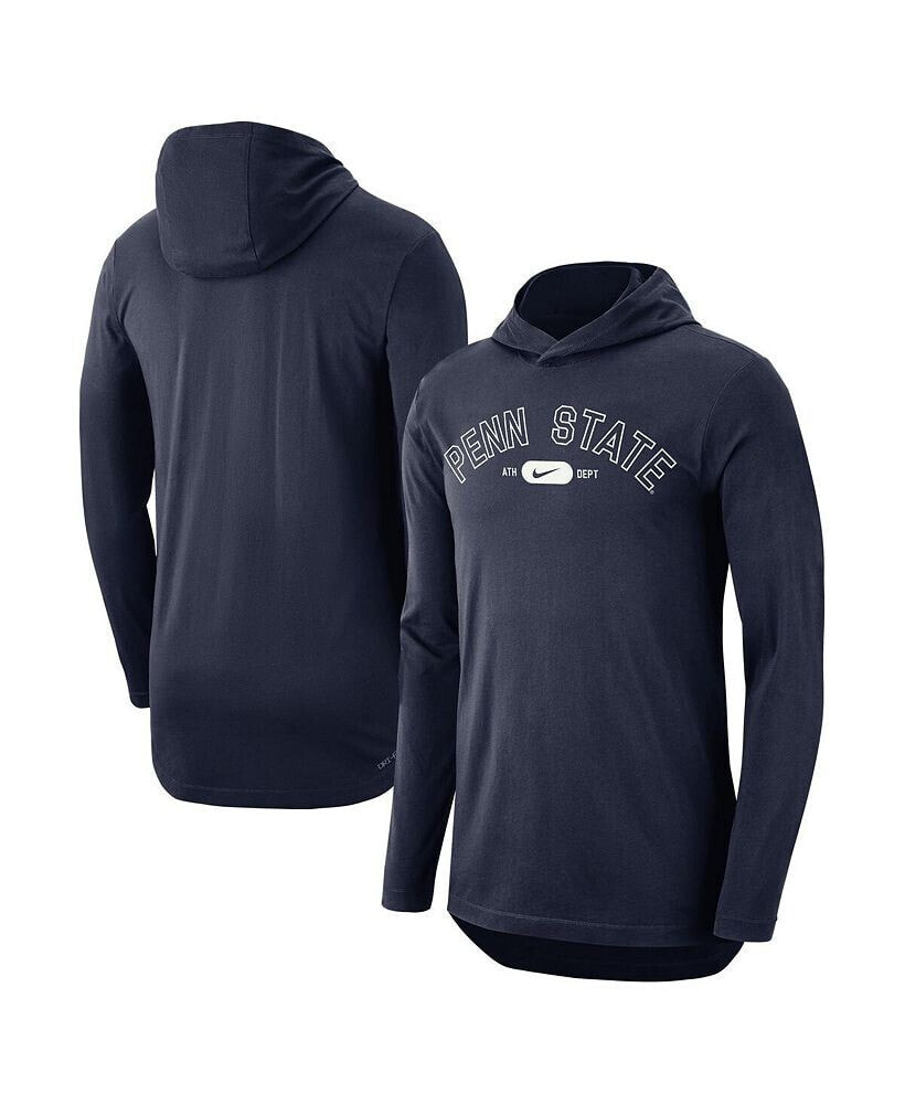 Nike men's Navy Penn State Nittany Lions Campus Performance Long Sleeve Hoodie T-shirt