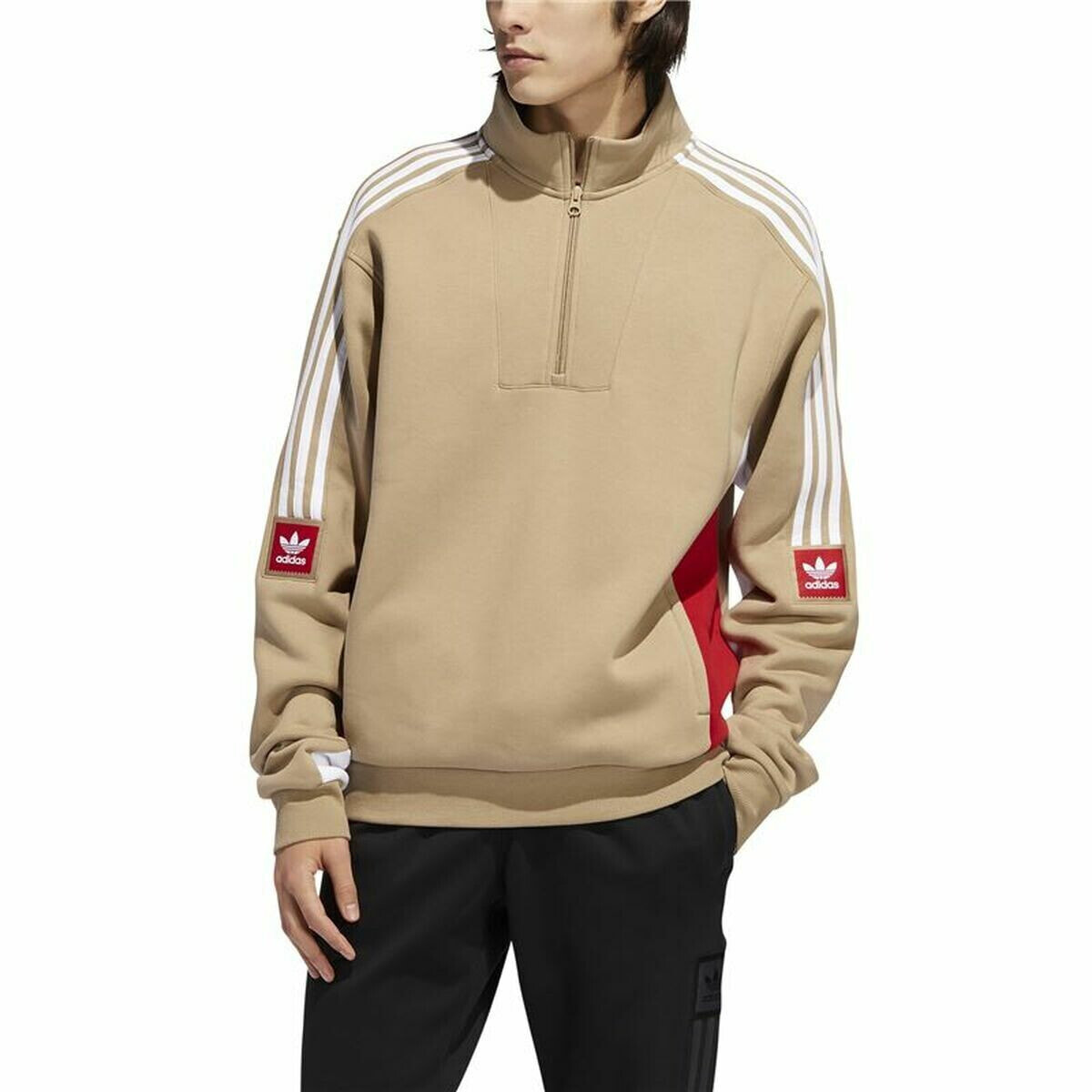 Men’s Sweatshirt without Hood Adidas Modular Brown
