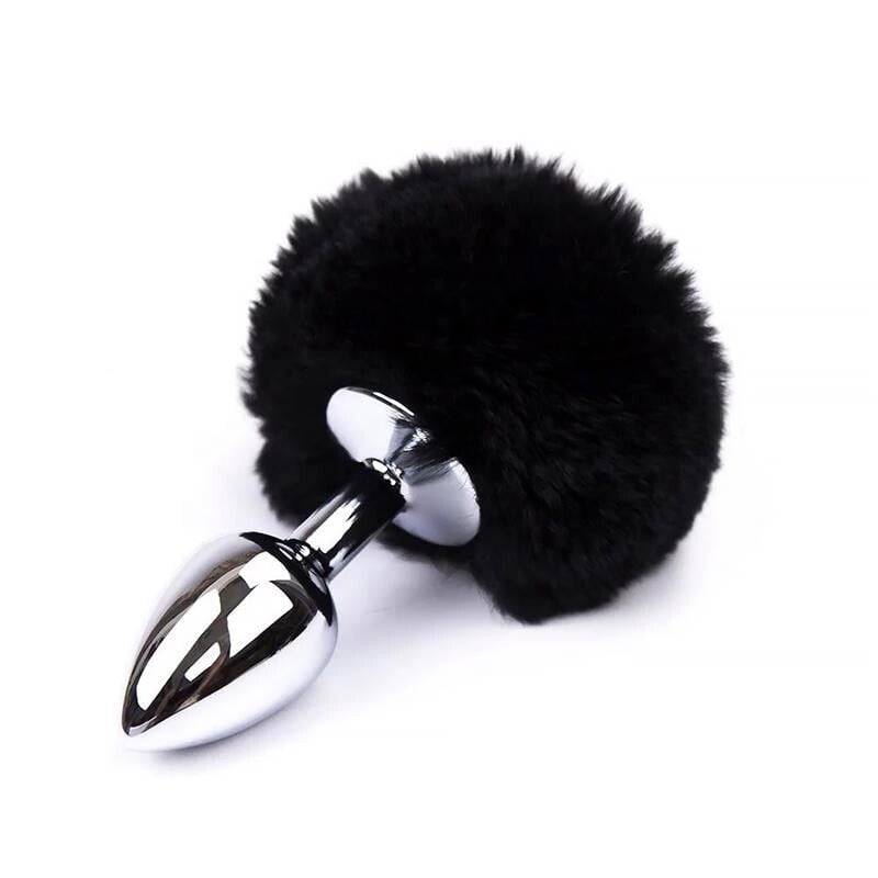 Плаг или анальная пробка AFTERDARK Butt Plug with Pompon Black Size S