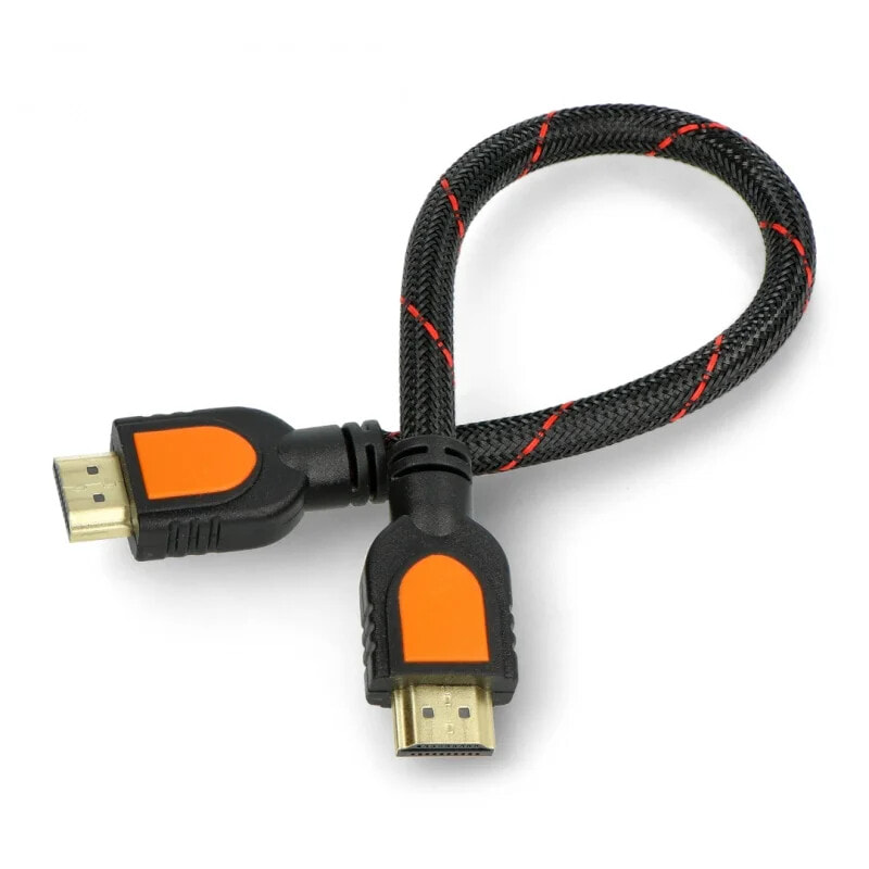 HDMI cable - black braided - 0.3 m