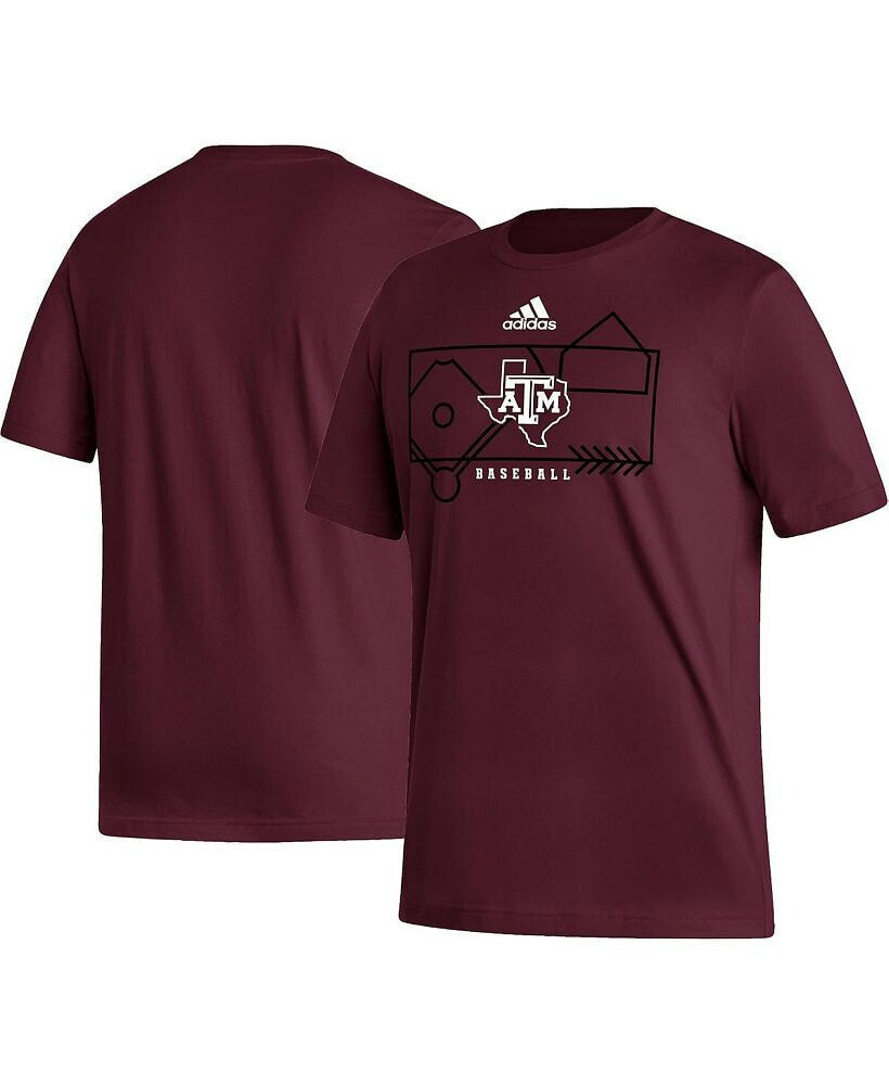 adidas men's Maroon Texas A&M Aggies Locker Lines Baseball Fresh T-shirt