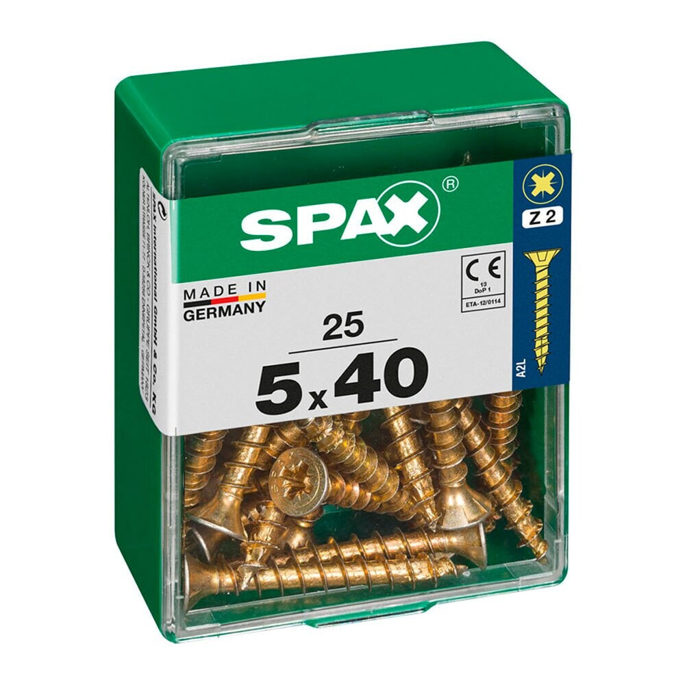 SPAX Yellox 5.0x40 mm Flat Head Wood Screw 25 Units