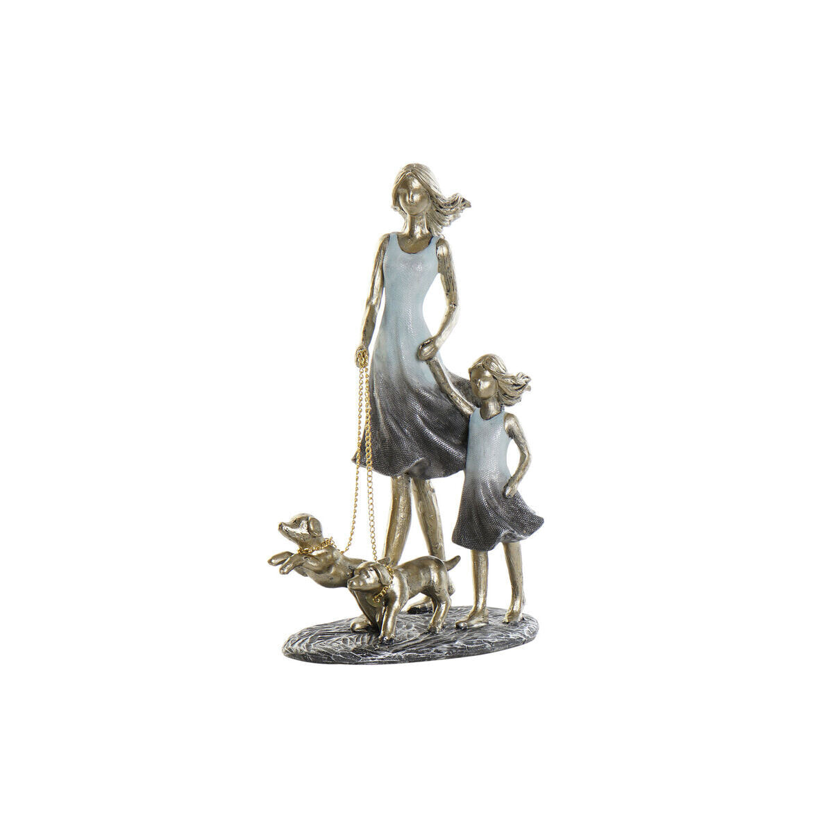 Decorative Figure DKD Home Decor 16 x 9,5 x 24 cm Blue Golden Family