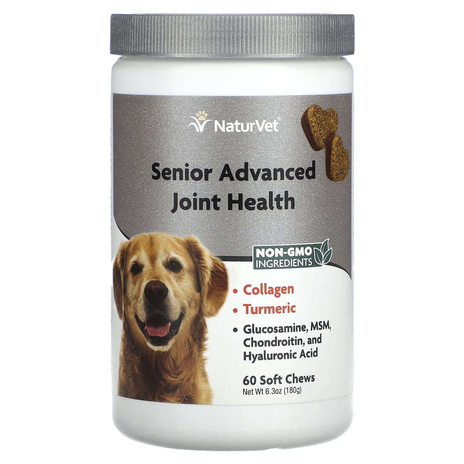 Senior Advanced, Joint Health + Collagen & Turmeric, For Dogs, 60 Soft Chews, 6.3 oz (180 g)