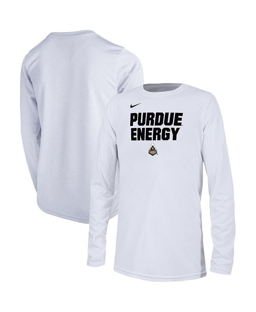 Nike big Boys White Purdue Boilermakers 2024 On-Court Bench Energy T-shirt