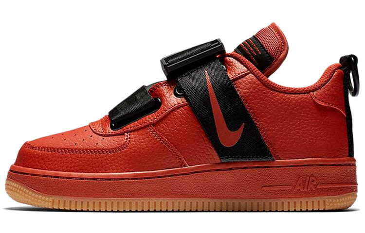 Nike Air Force 1 Low Utility 'Dune Red' 时尚休闲搭扣 低帮 板鞋 GS 黑棕红 / Кроссовки Nike Air Force 1 Low Utility 'Dune Red' GS AJ6601-600