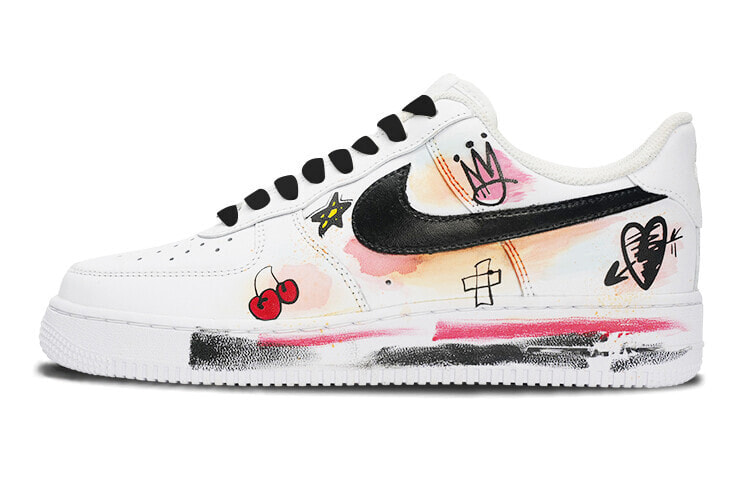 【定制球鞋】 Nike Air Force 1 Low 07 空军一号 挑染艺术 潮流涂鸦 泼墨 低帮 板鞋 男款 白黑 / Кроссовки Nike Air Force CW2288-111