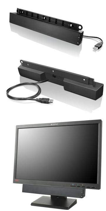 Lenovo USB Soundbar динамик звуковой панели 2.0 канала 2,5 W Черный 0A36190
