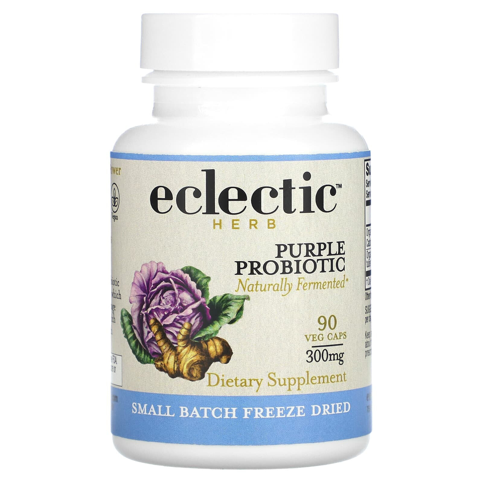 Eclectic Institute, фиолетовый пробиотик, 300 мг, 90 капсул VegCaps