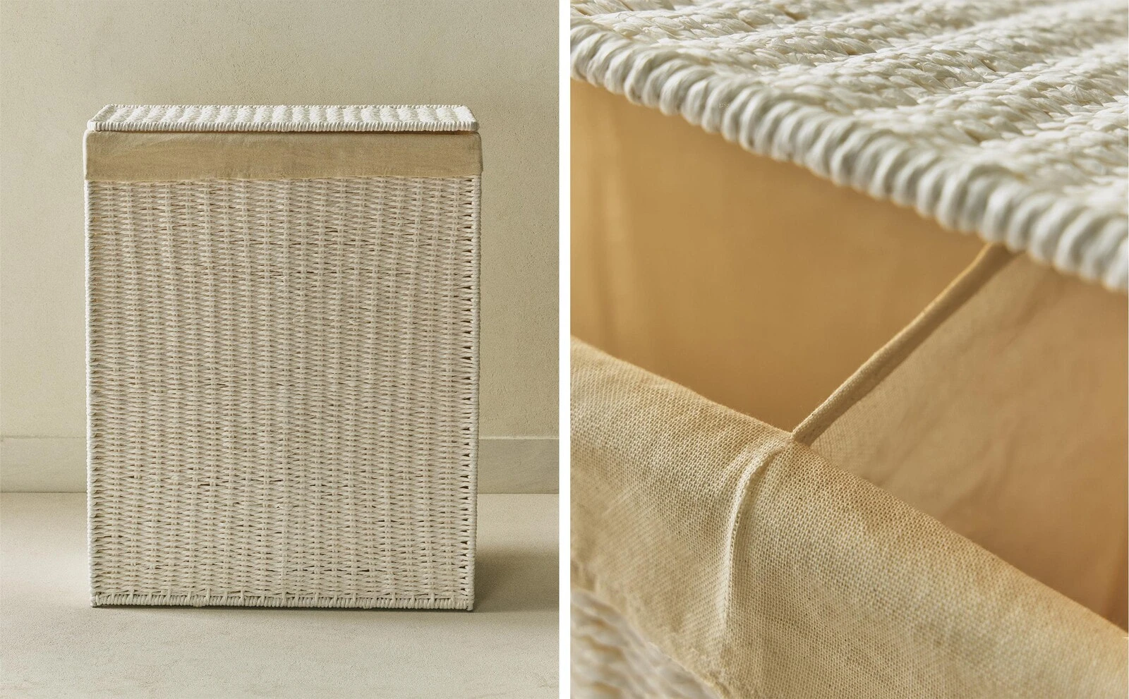 Laundry basket with two compartments