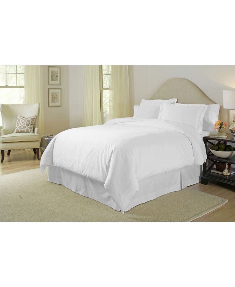 Pointehaven solid 400 Thread Count Cotton Sateen Duvet Cover Sets, Full/Queen