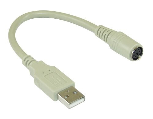 InLine 33102 кабельный разъем/переходник USB A PS/2 Бежевый