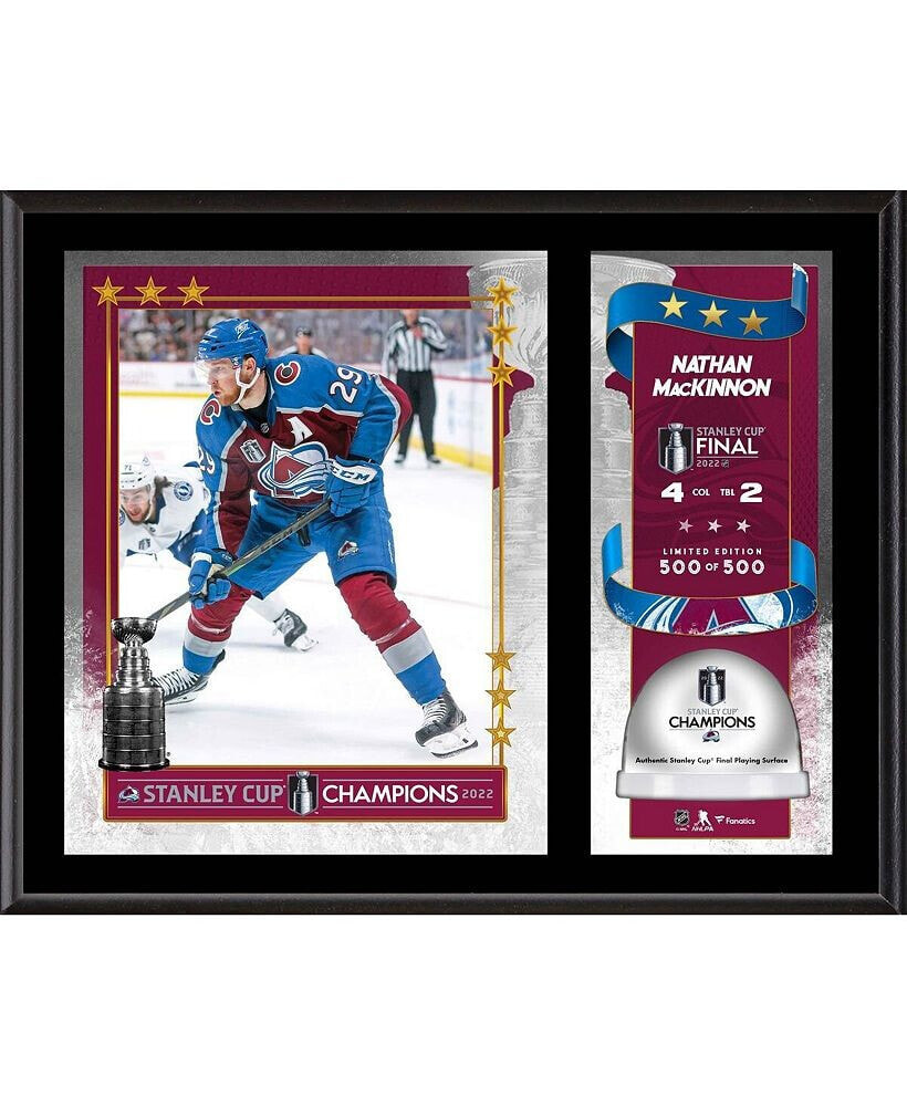 Fanatics Authentic nathan MacKinnon Colorado Avalanche 2022 Stanley Cup Champions 12'' x 15'' Sublimated Plaque with Game-Used Ice from the 2022 Stanley Cup Final - Limited Edition of 500