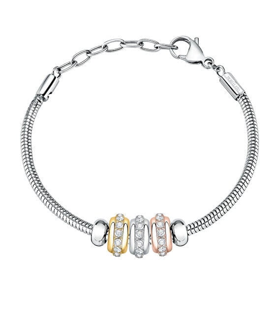 Stylish tricolor bracelet with Drops pendants SCZ1253