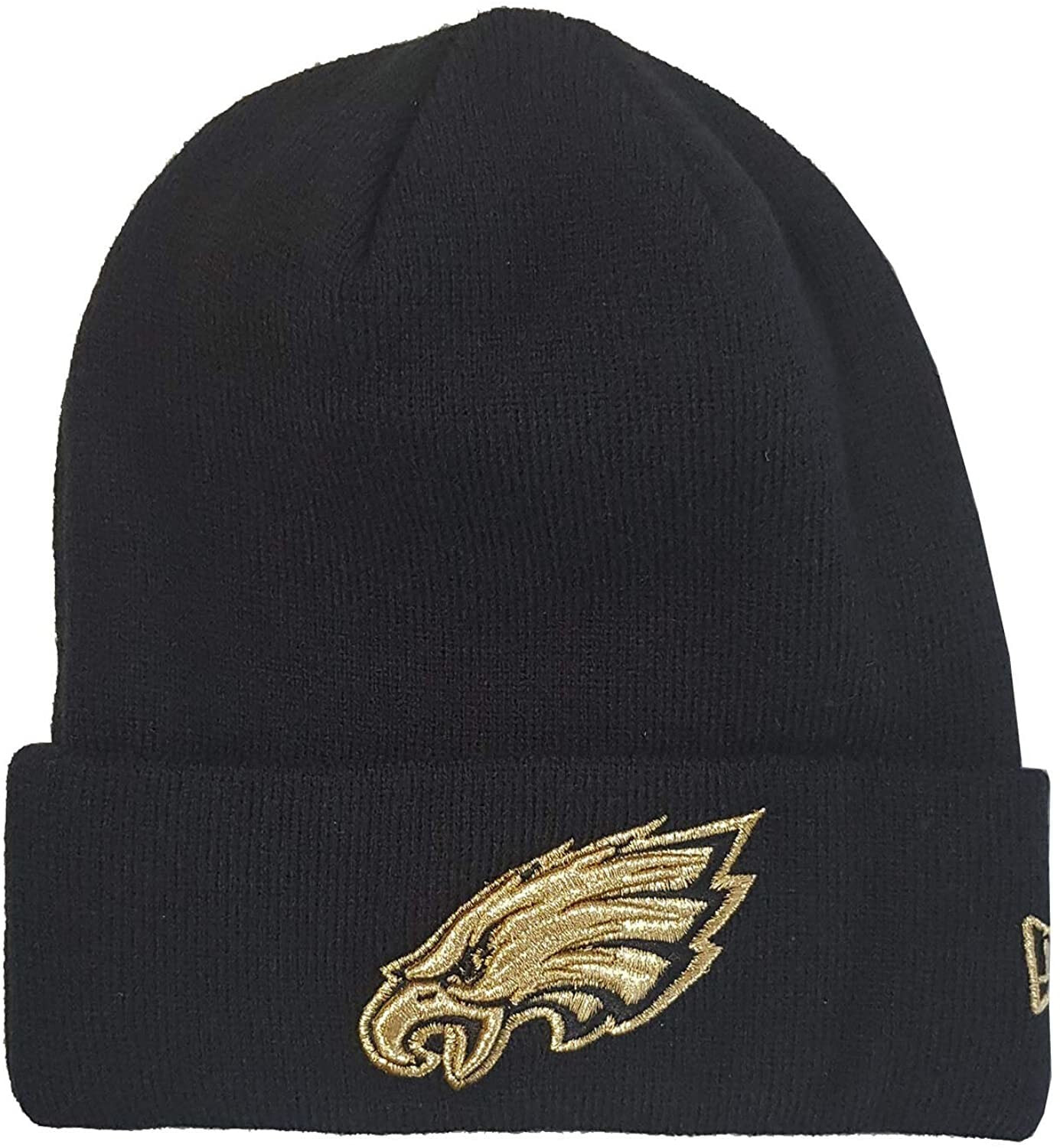 Мужская шапка черная трикотажная New Era NFL Beanie Hat American Team Logo in Gold Limited