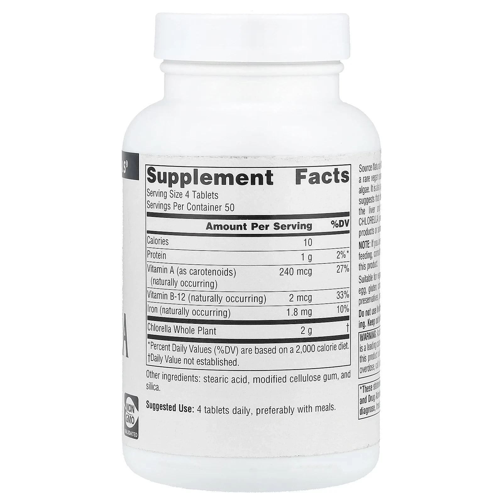 Chlorella, 500 mg, 200 Tablets (125 mg per Tablet)