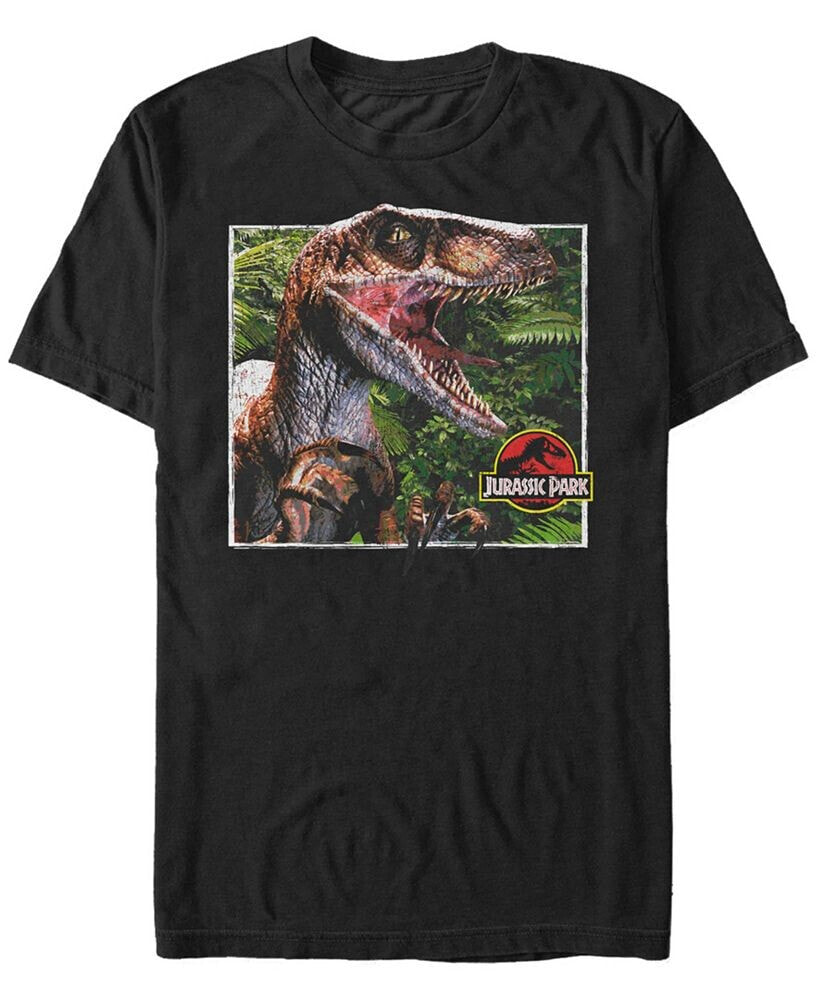 Fifth Sun jurassic Park Men's Raptor Coming Out of Forest Short Sleeve T-Shirt