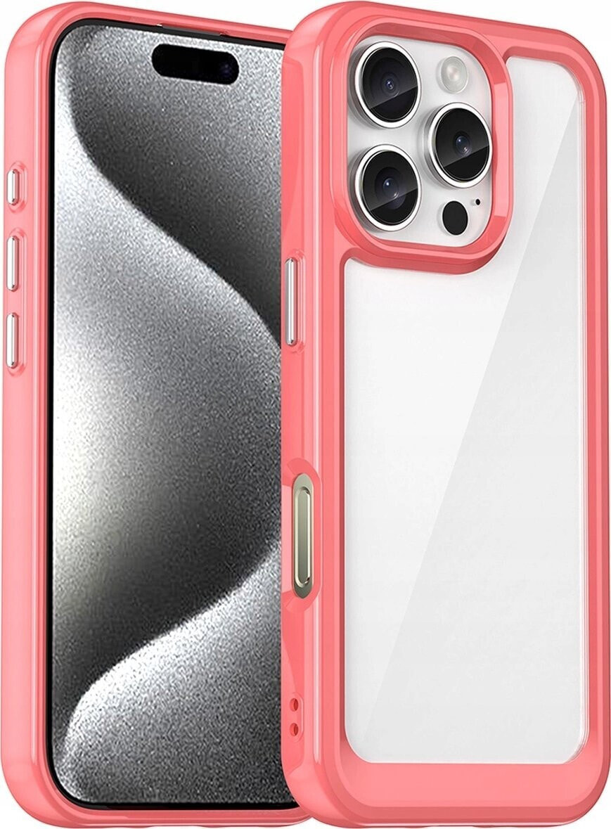 Hurtel Etui Outer Space Case z żelową ramką do iPhone 16 Pro Max - czerwone