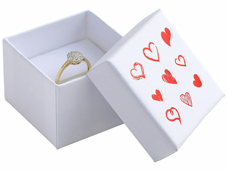 White jewelry gift box with hearts HRT-3 / A1 / A7