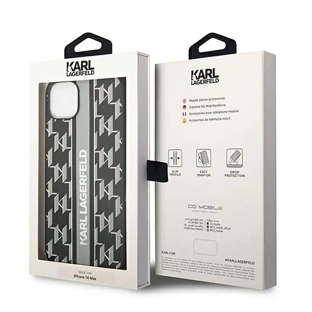 KARL LAGERFELD Klhcp14Mpgklskg iPhone 14 Plus15 Plus 6.7 Monogram Stripe phone case