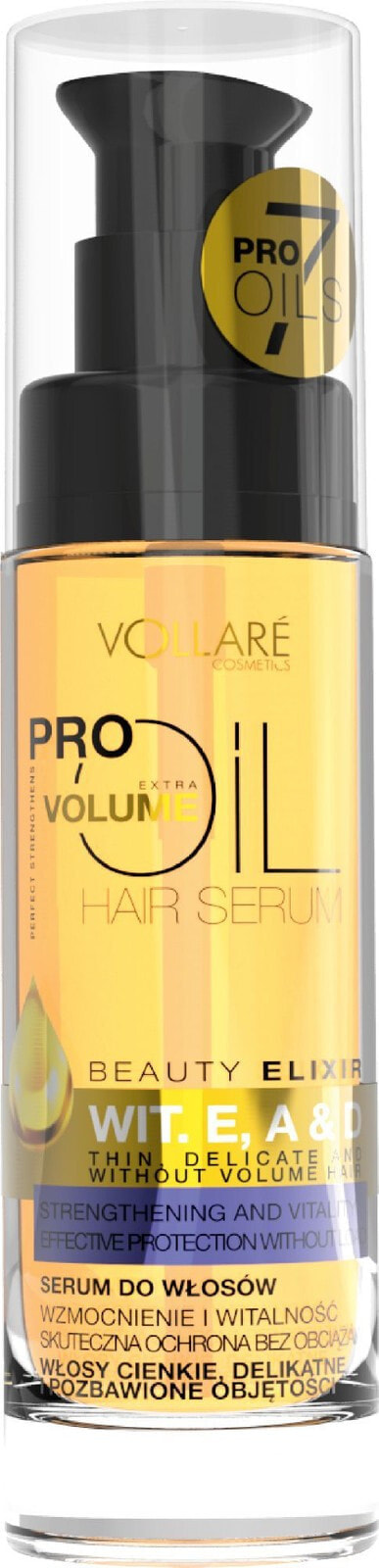 Несмываемый уход для волос Vollare Pro Oils Extra Volume Serum do włosów cienkich i delikatnych 30ml