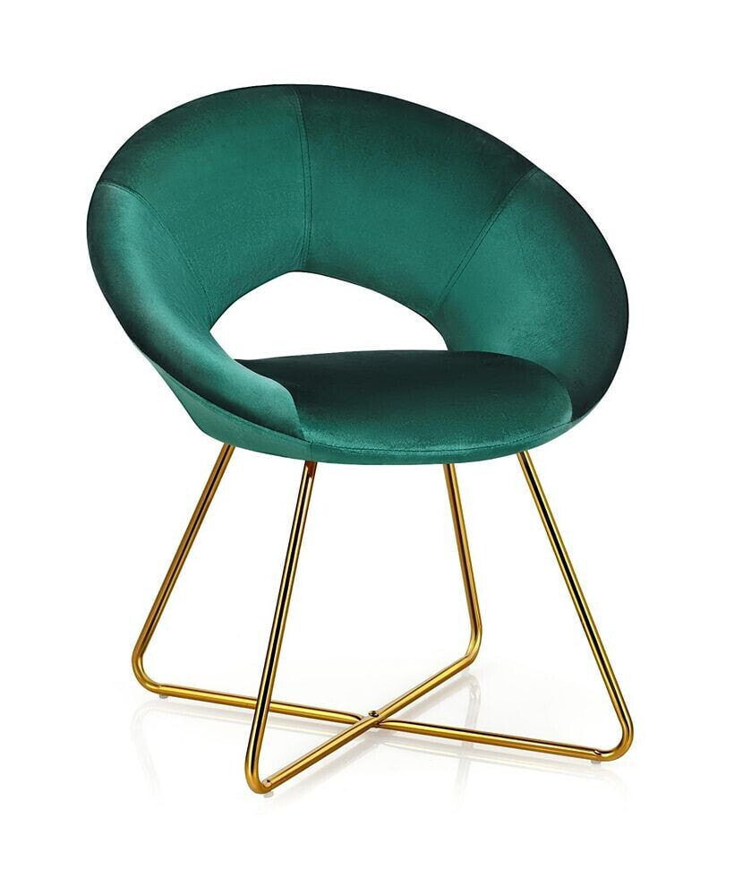 Costway modern Velvet Accent Chair Upholstered Vanity Chair