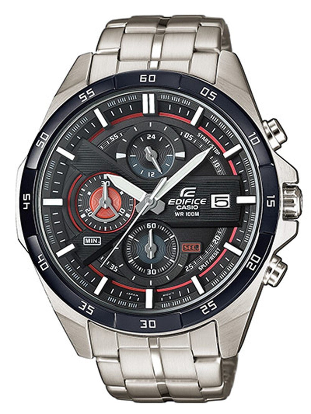 Мужские наручные часы с серебряным браслетом CASIO EFR-556DB-1AVUEF EDIFICE Chronograph 46mm 10 ATM