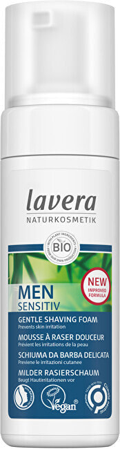 lavera Men Sensitive Gentle Shaving Foam Мягкая пена для бритья с алоэ вера и оливковым маслом для чувствительной кожи 150 мл