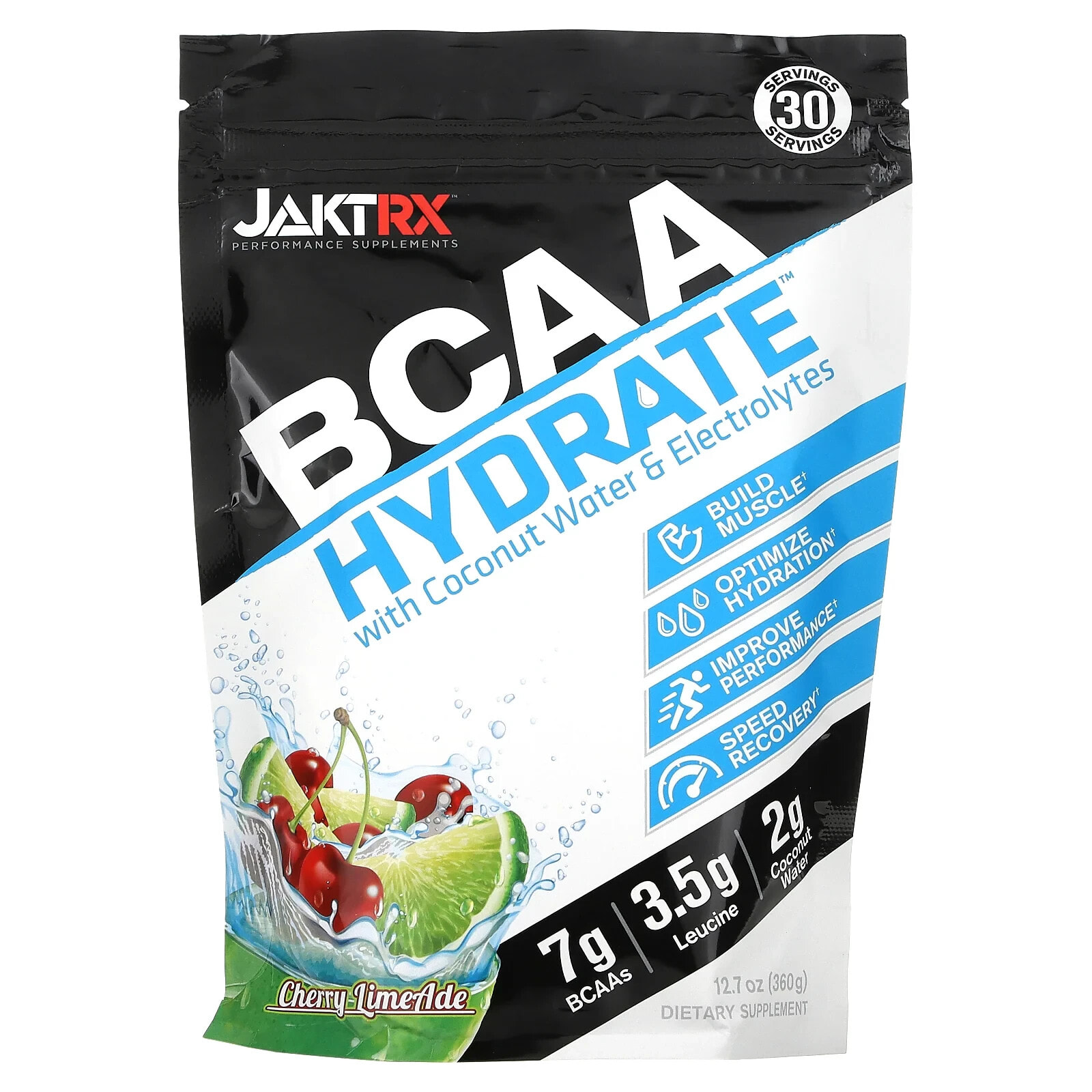 Jakt-RX, BCAA Hydrate с кокосовой водой и электролитами, вишневый лаймад, 360 (12,7 унции)