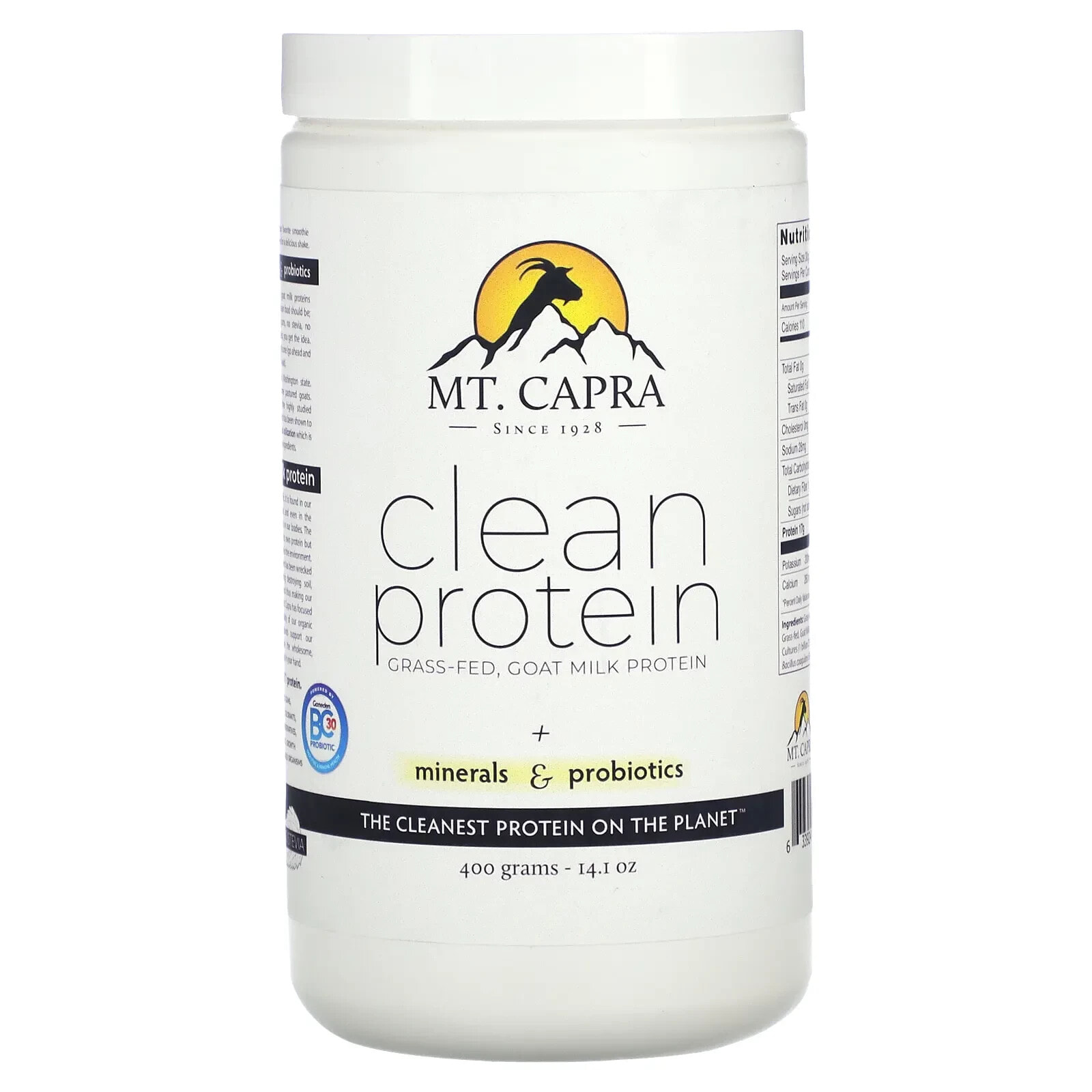 Mt. Capra, Чистый протеин с минералами и пробиотиками, 400 г (14,1 унции)