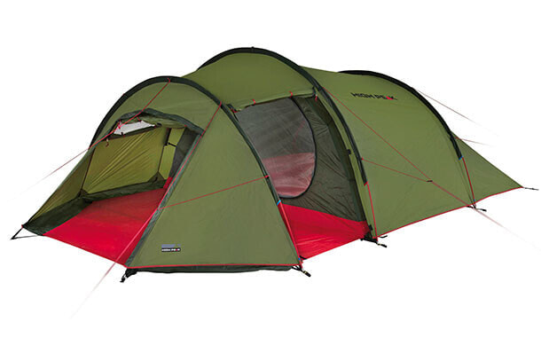 High Peak Falcon 4 LW - Camping - Hard frame - Tunnel tent - 4 person(s) - 4.8 kg - Green - Red