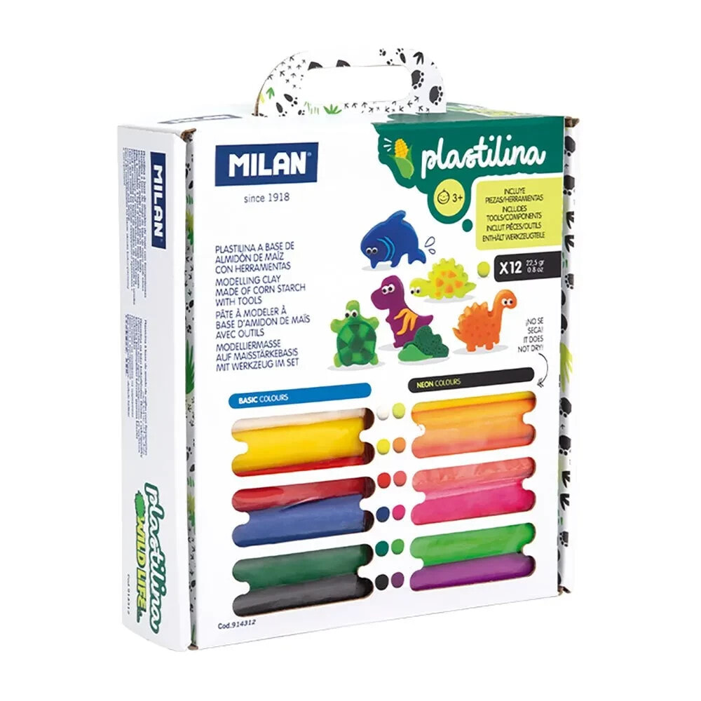 MILAN Kit 12 Modelling Clay Sticks Including Pieces And Tools Wild Life