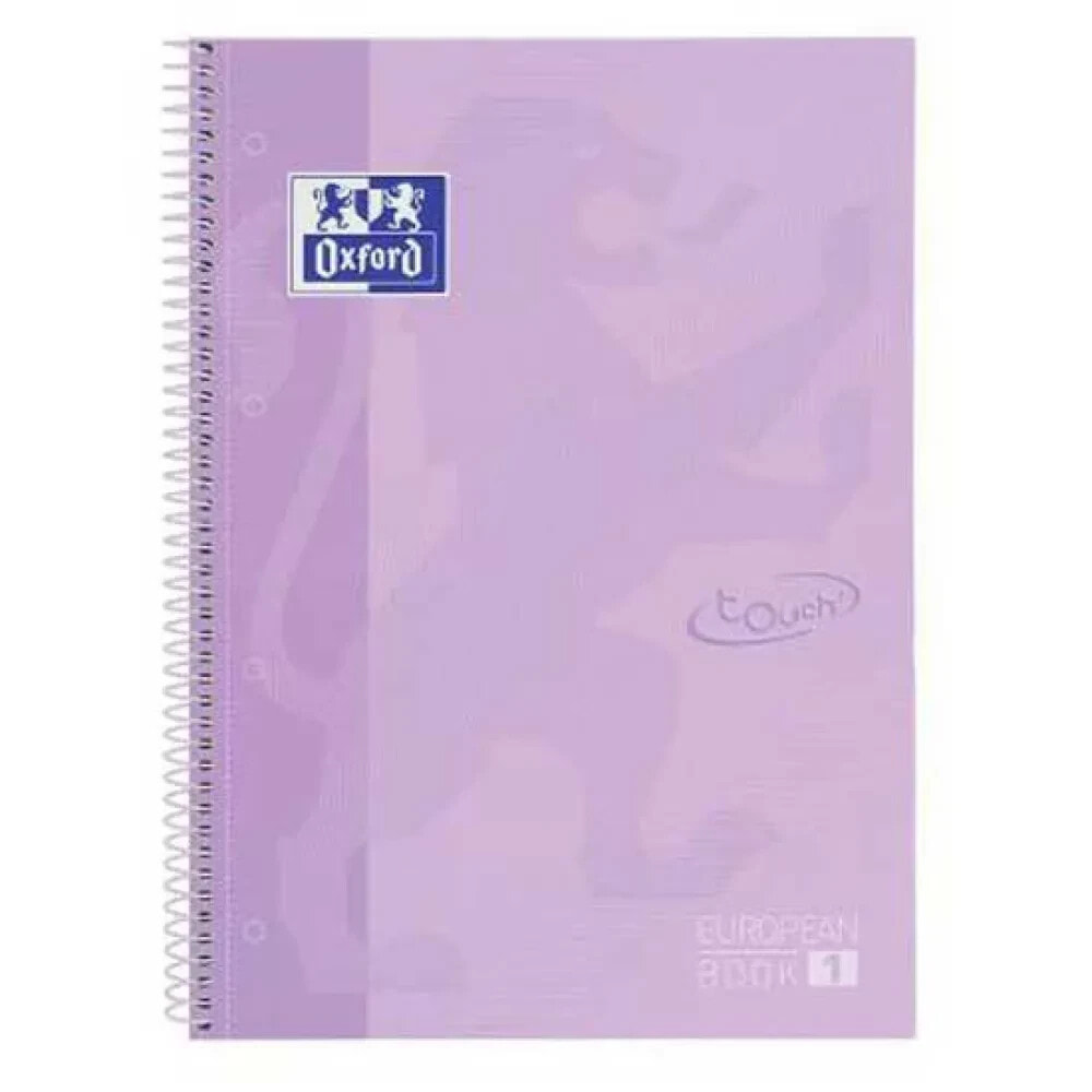 OXFORD Spiral notebook ebook 1 school touch te DIN A4+ 80 sheets square 5 mm with pastel mauve margin