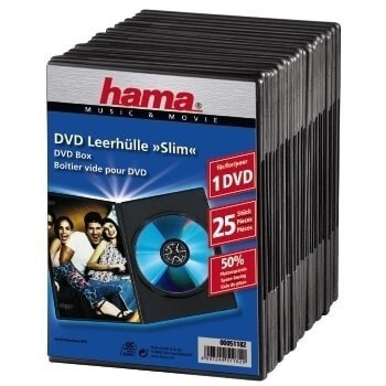 Hama DVD Slim Box 25, Black 1 диск (ов) Черный 00051182