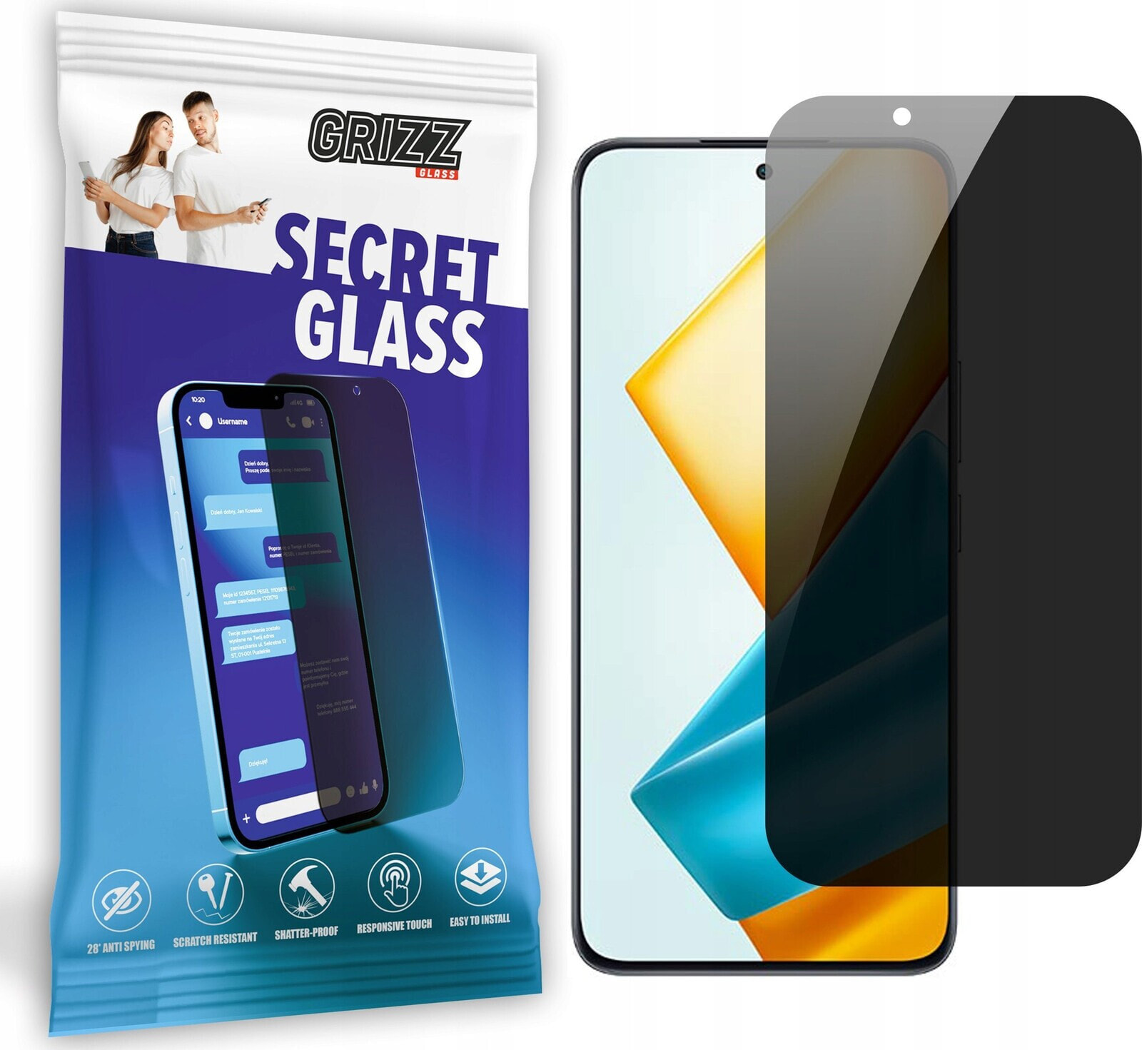 GrizzGlass Szkło prywatyzujące GrizzGlass SecretGlass do Honor 90 GT