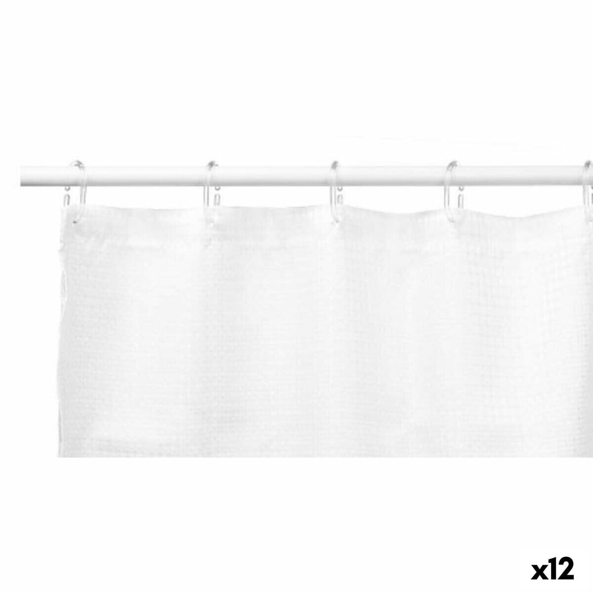 Shower Curtain Points White Polyester 180 x 180 cm (12 Units)