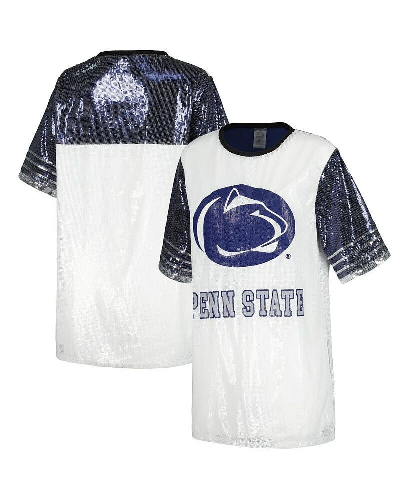 Gameday Couture women's White Penn State Nittany Lions Chic Full Sequin Jersey Dress