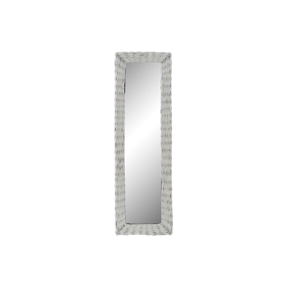 Wall mirror DKD Home Decor Crystal MDF White wicker Cottage (43 x 133 x 4 cm) (43 x 4 x 132,5 cm)